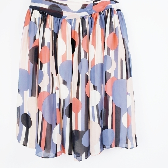 J. Peterman  100% Silk Polka Dot Print Full Skirt Size‎ 6 Lined - Picture 2 of 8